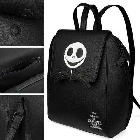 ⚡Women Teens Black Nightmare Before Christmas Mini PU Leather Travel Bag main image 4